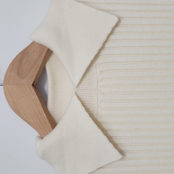 14- NWT Commense Vanilla Polo Long Sleeve Knit Top Small - Picture 7 of 10